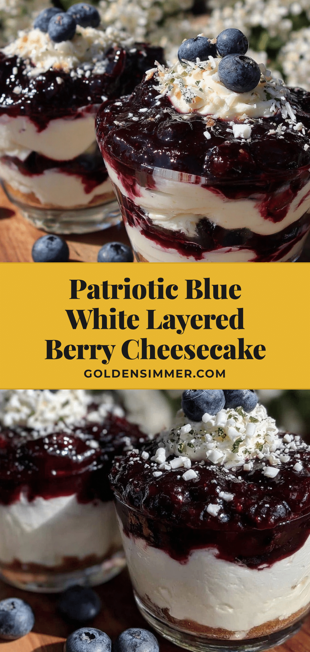 blue white layered berry cheesecake recipe