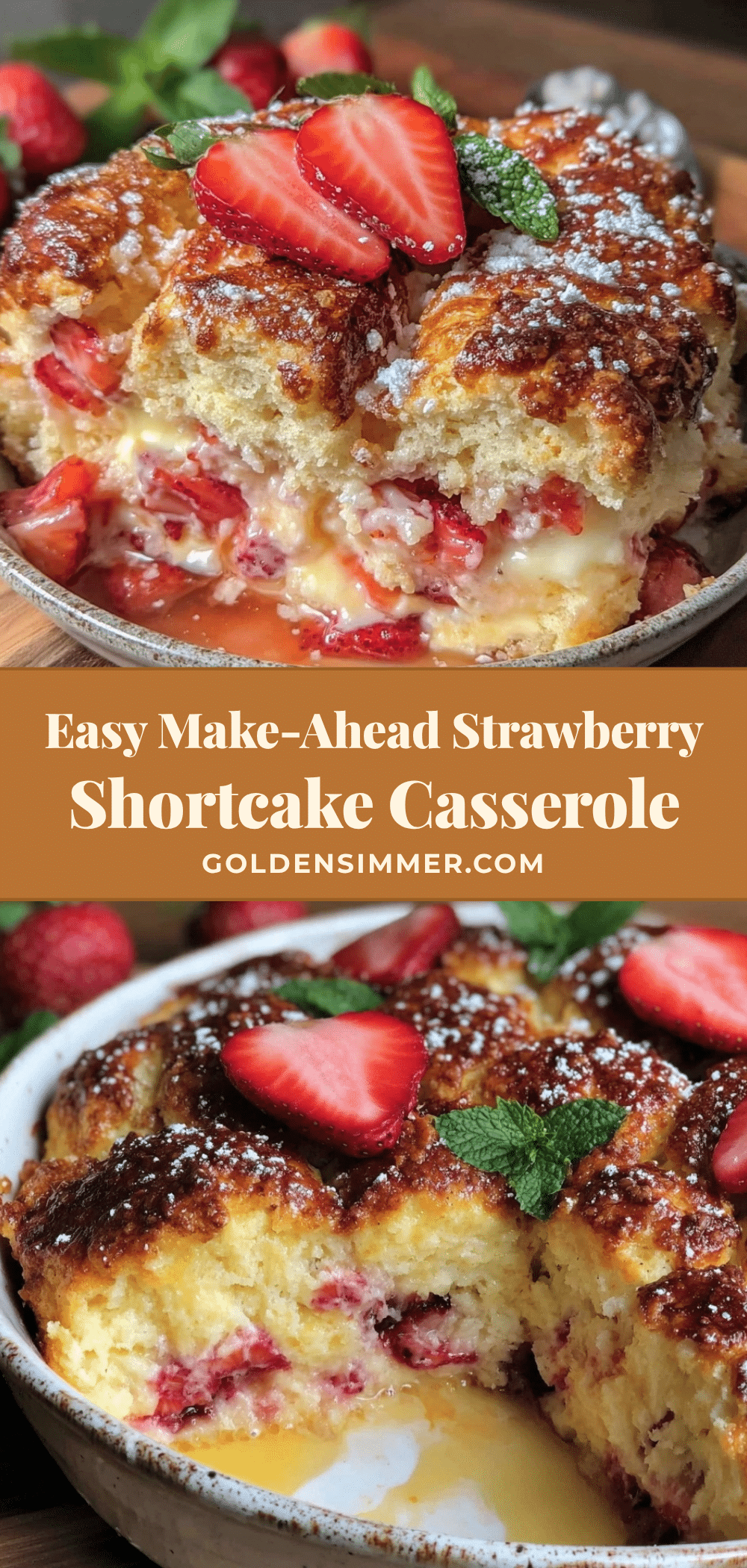 easy strawberry shortcake brunch casserole recipe