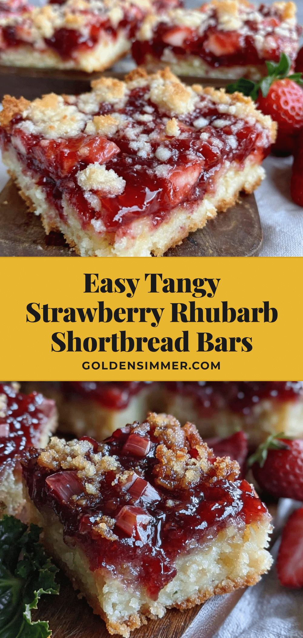 strawberry rhubarb shortbread jam bars recipe