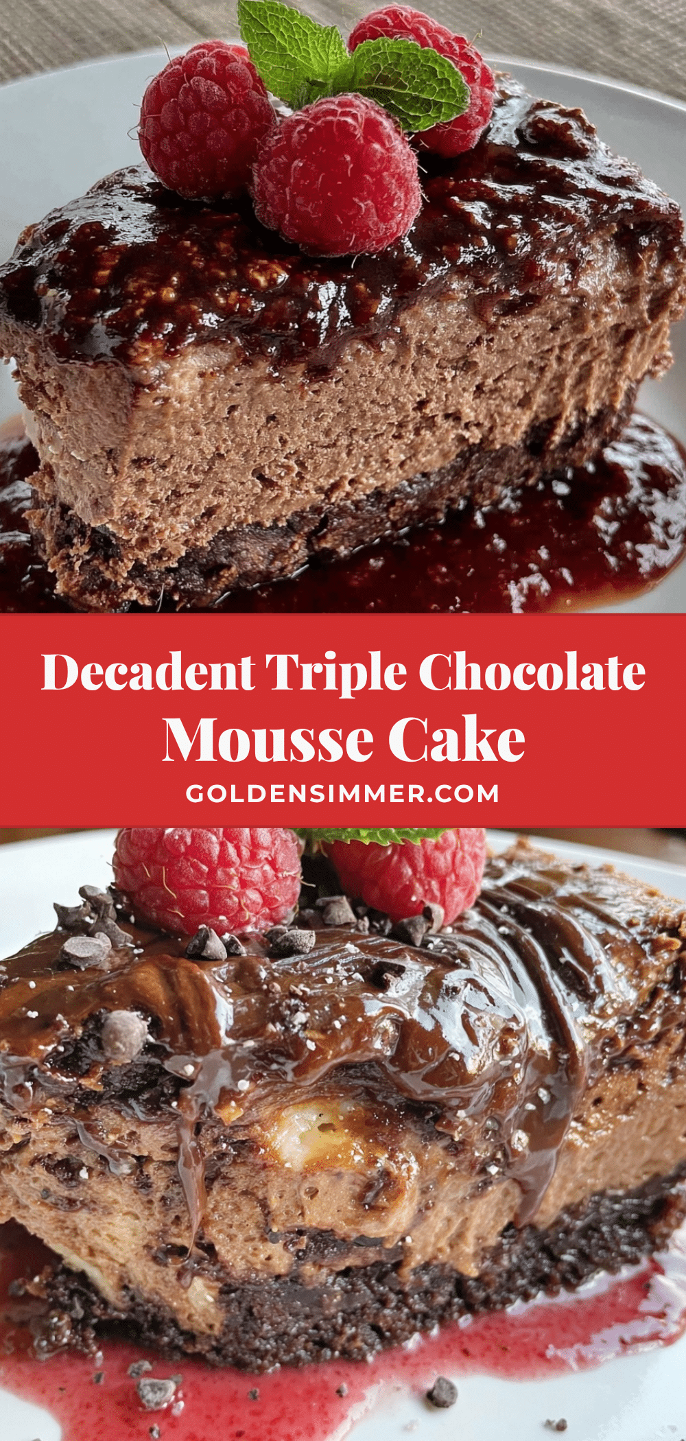 triple chocolate mousse cake recipe