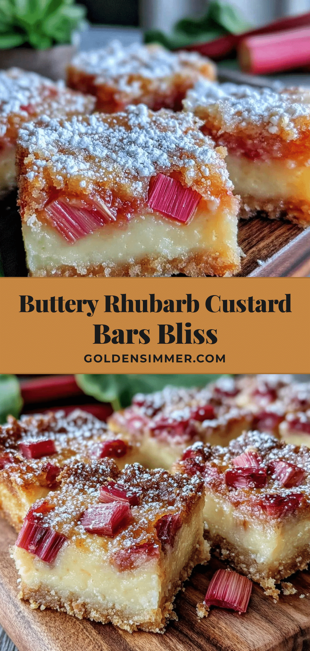 Classic Rhubarb Custard Bars recipe