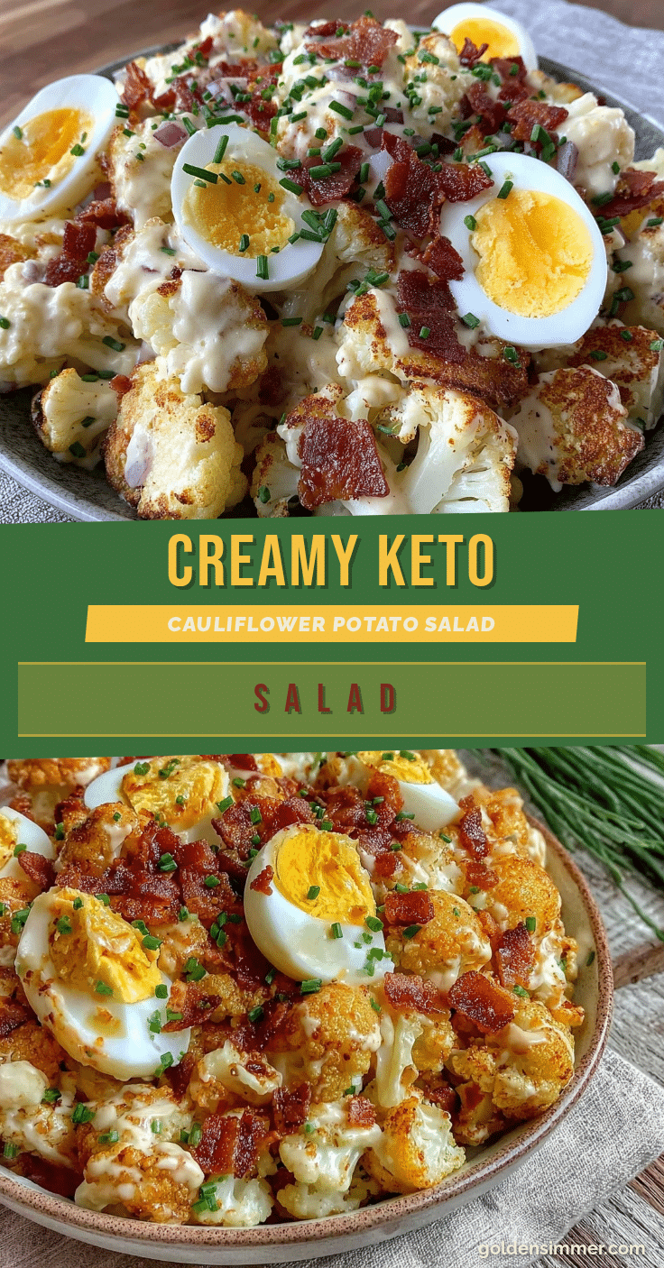 creamy keto cauliflower potato salad recipe