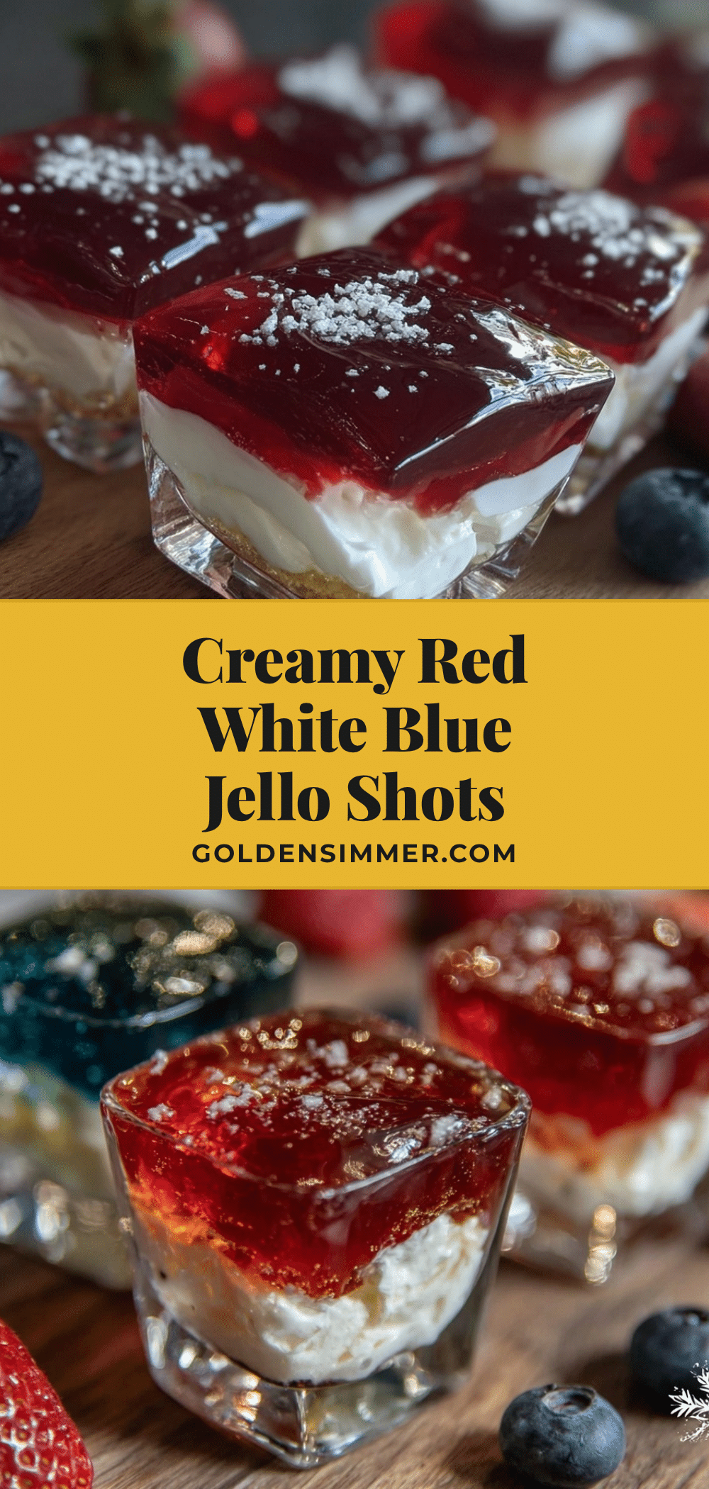 creamy red white and blue layered jello shots recipe