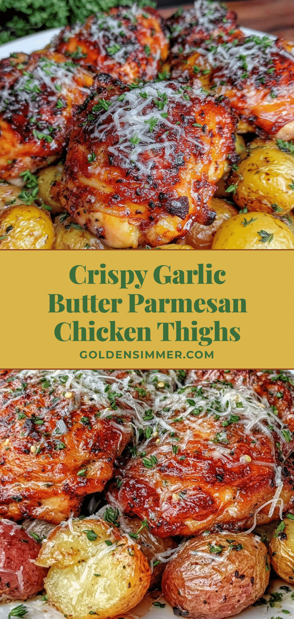 crispy garlic butter parmesan chicken thighs recipe