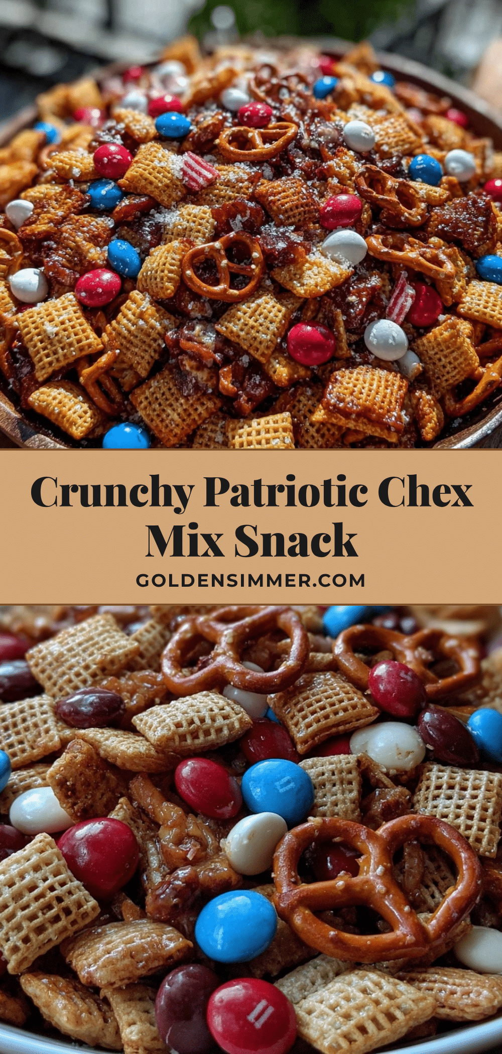 Crunchy Patriotic Chex Mix recipe