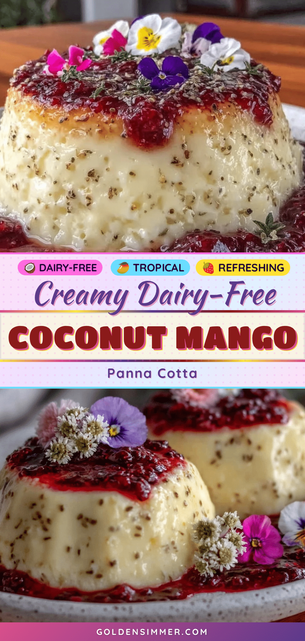 dairy-free coconut mango panna cotta recipe