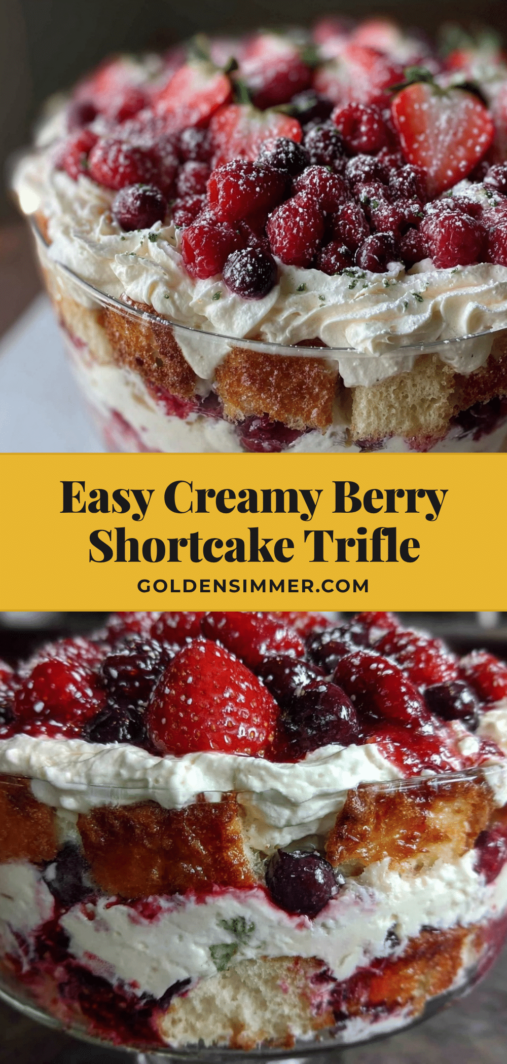 Easy Creamy Berry Shortcake Trifle recipe