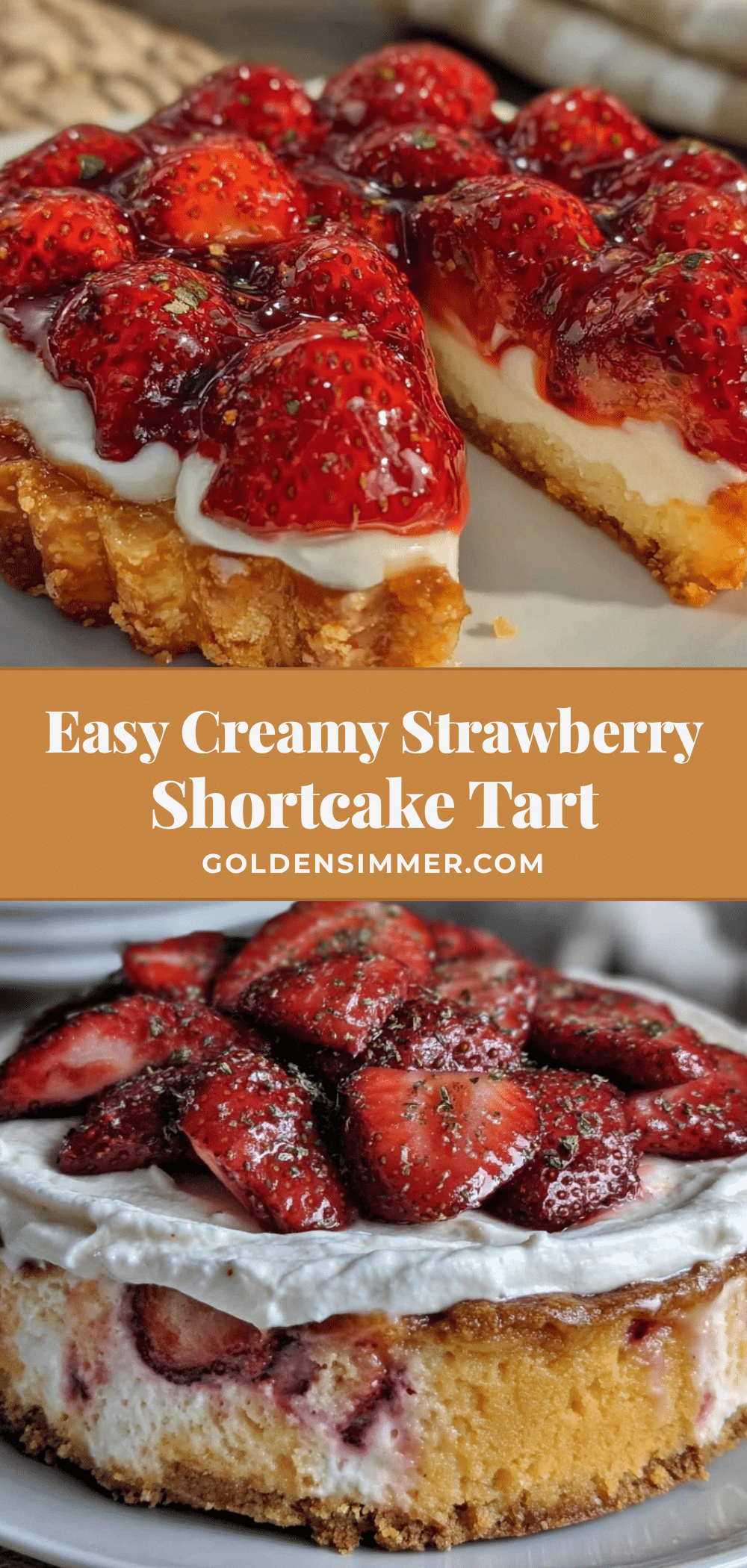 easy creamy strawberry shortcake tart recipe
