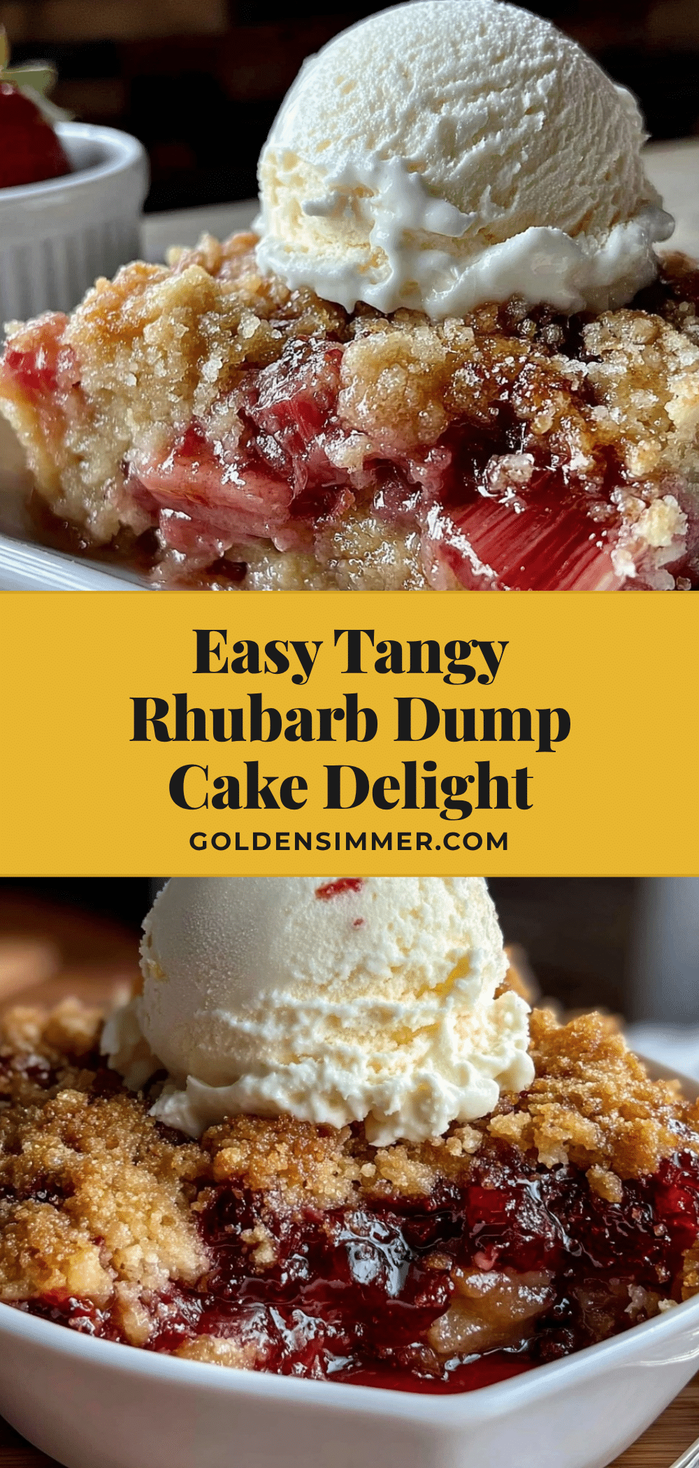 easy rhubarb dump cake recipe