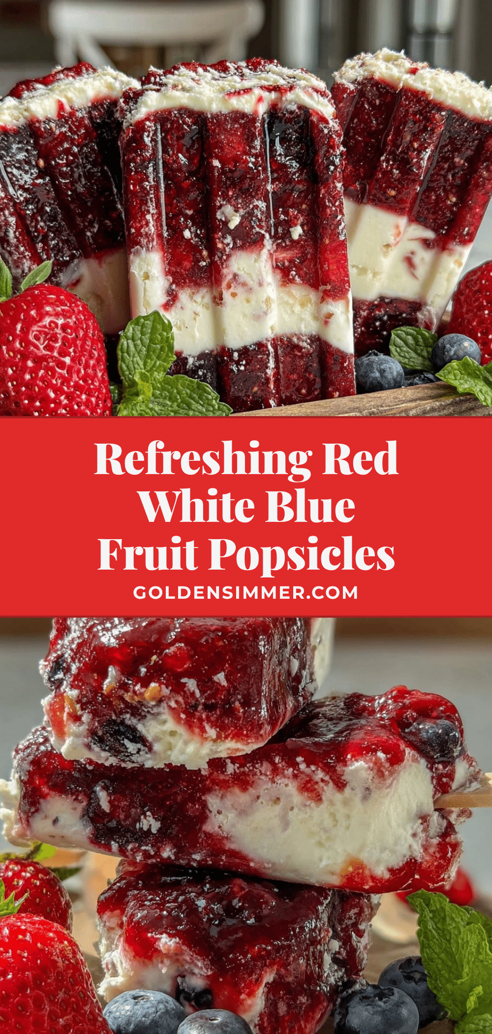 fresh red white and blue popsicles recipe