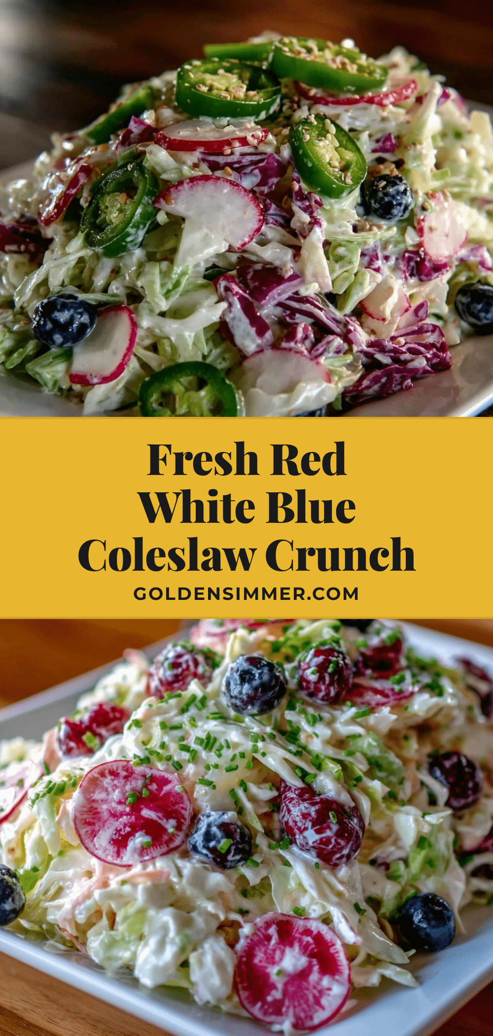 fresh red white blue coleslaw recipe