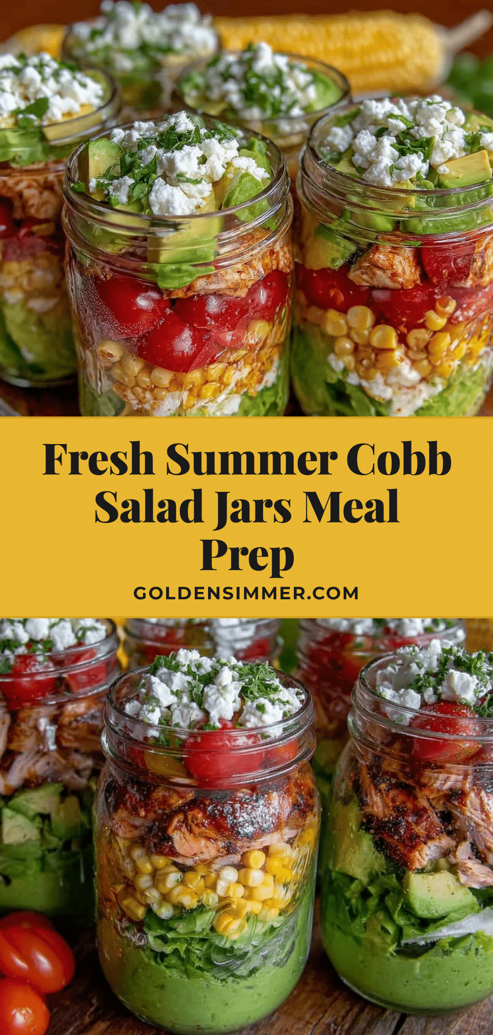fresh summer cobb salad jars recipe