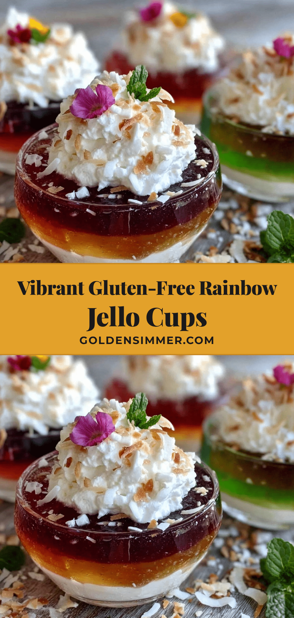 gluten-free rainbow layered jello cups recipe