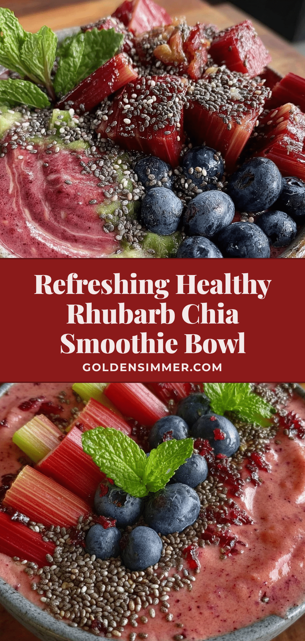 healthy rhubarb smoothie bowl recipe