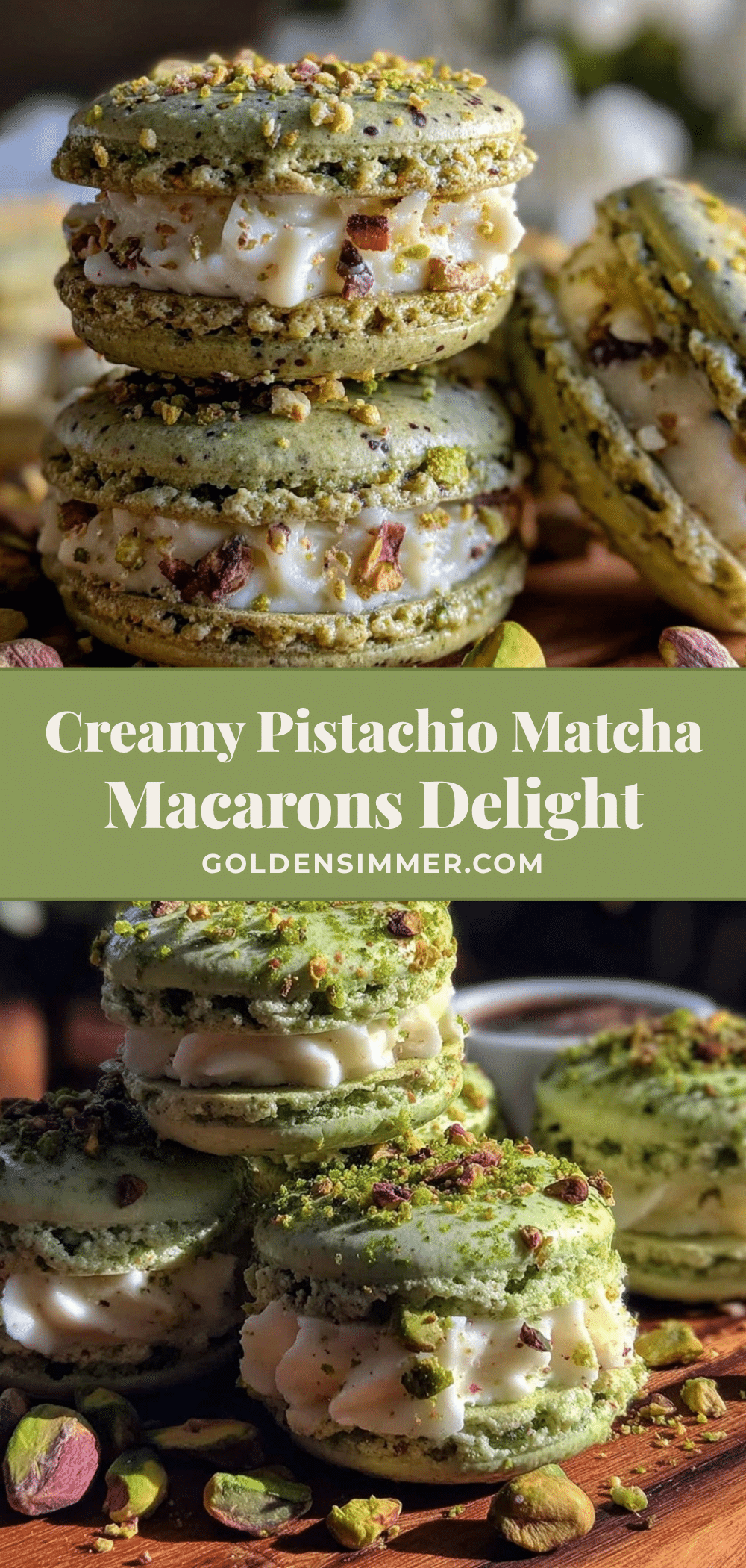 pistachio matcha macarons recipe