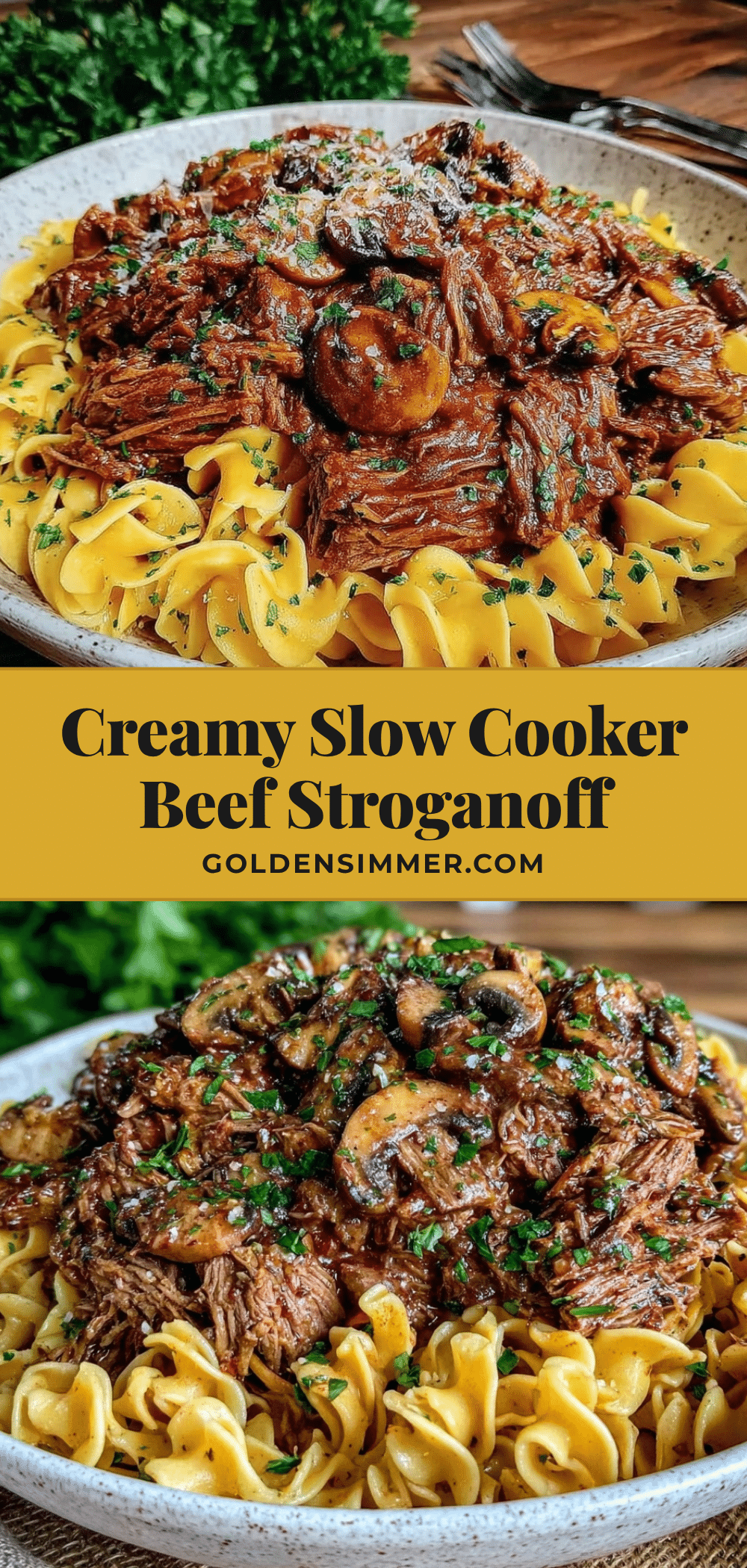 slow cooker beef stroganoff recipe