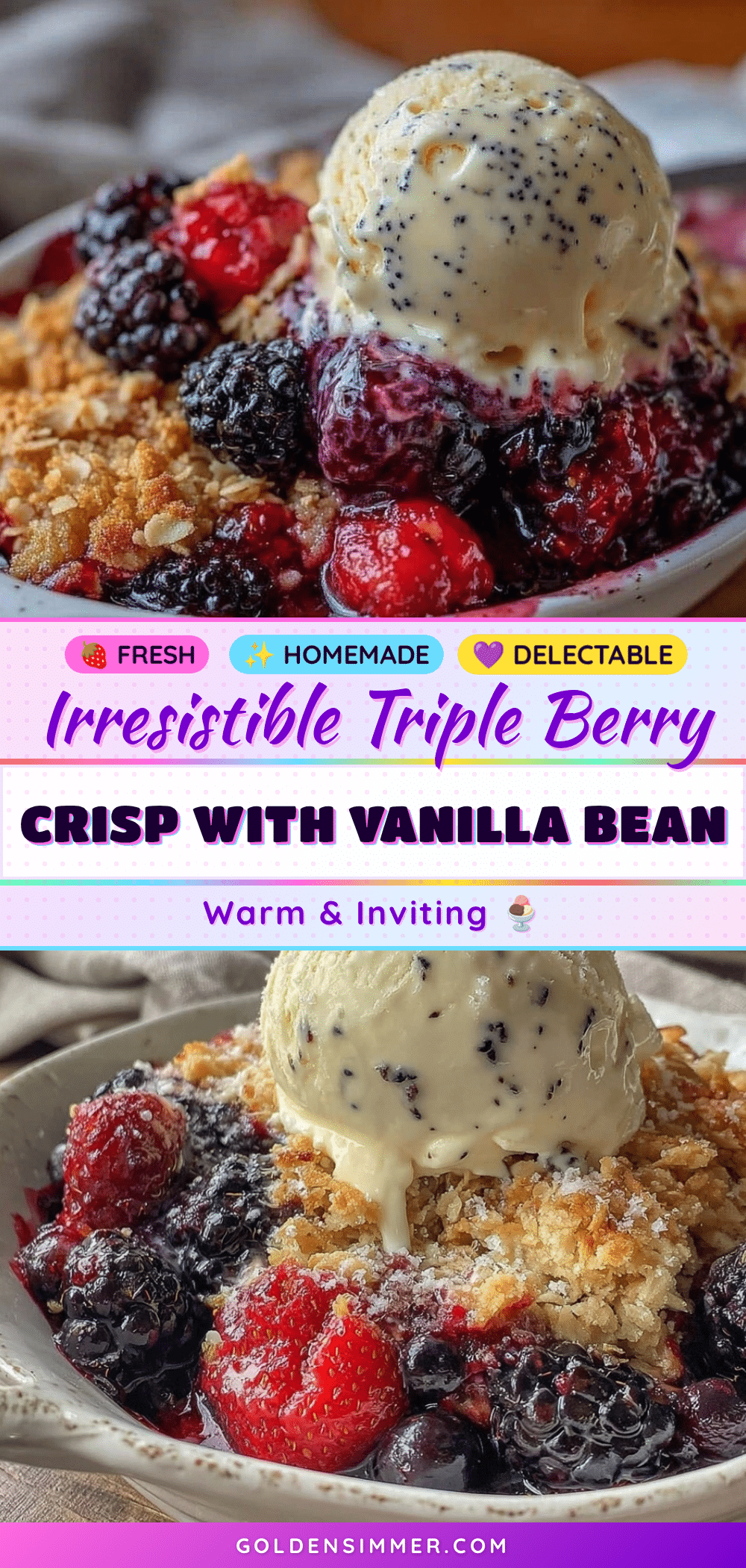 cozy triple berry crisp recipe