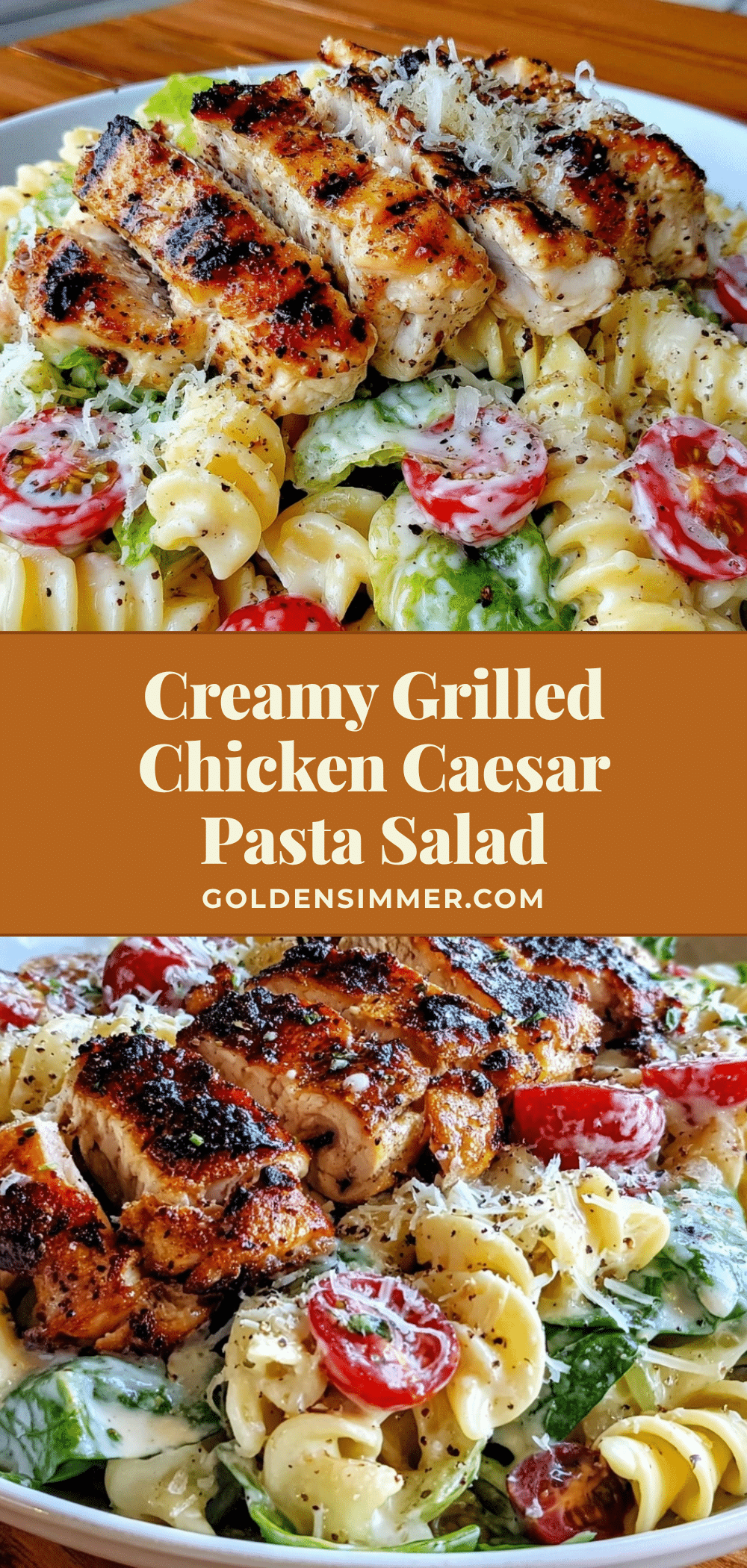 creamy grilled chicken caesar pasta salad recipe