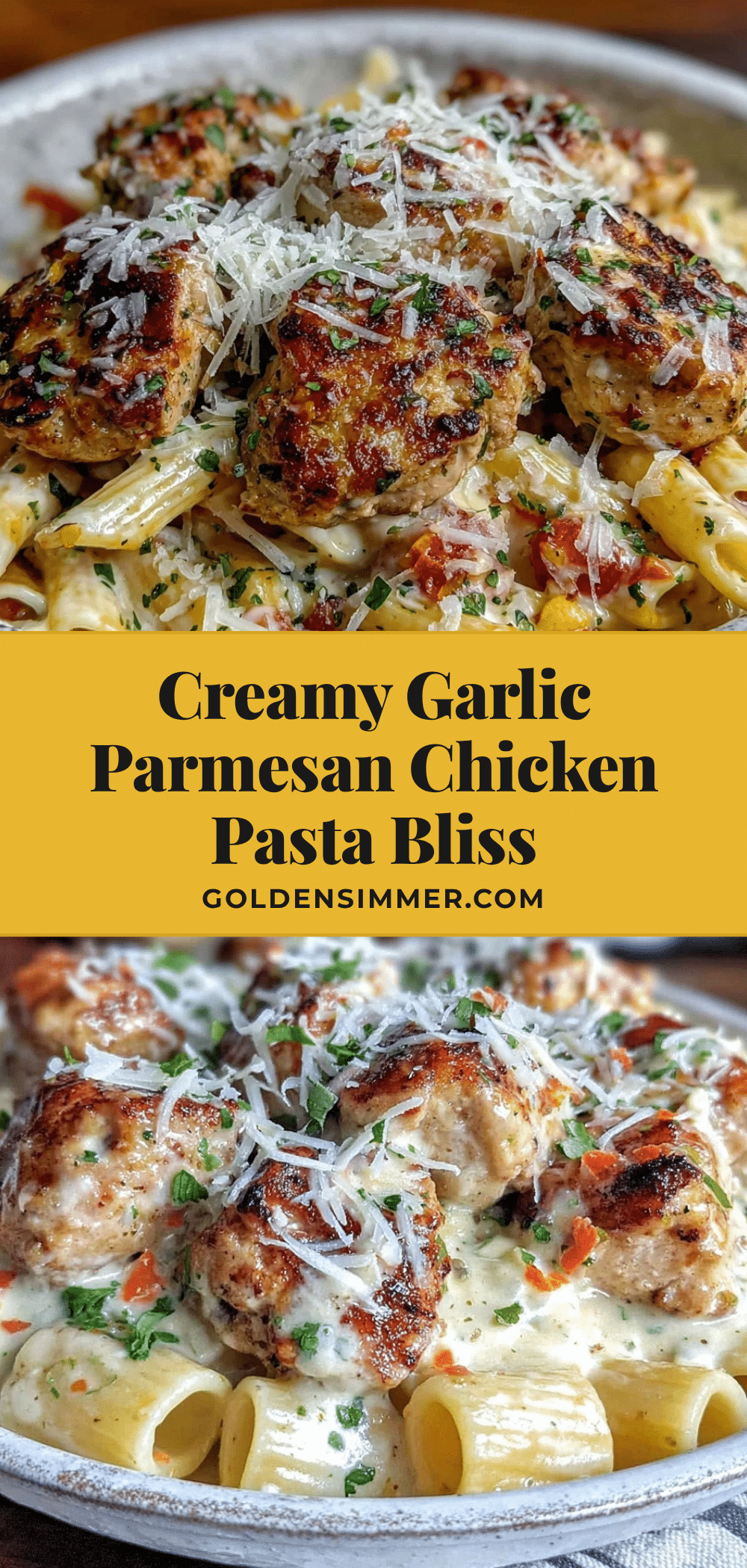 creamy one-pot garlic parmesan chicken pasta recipe