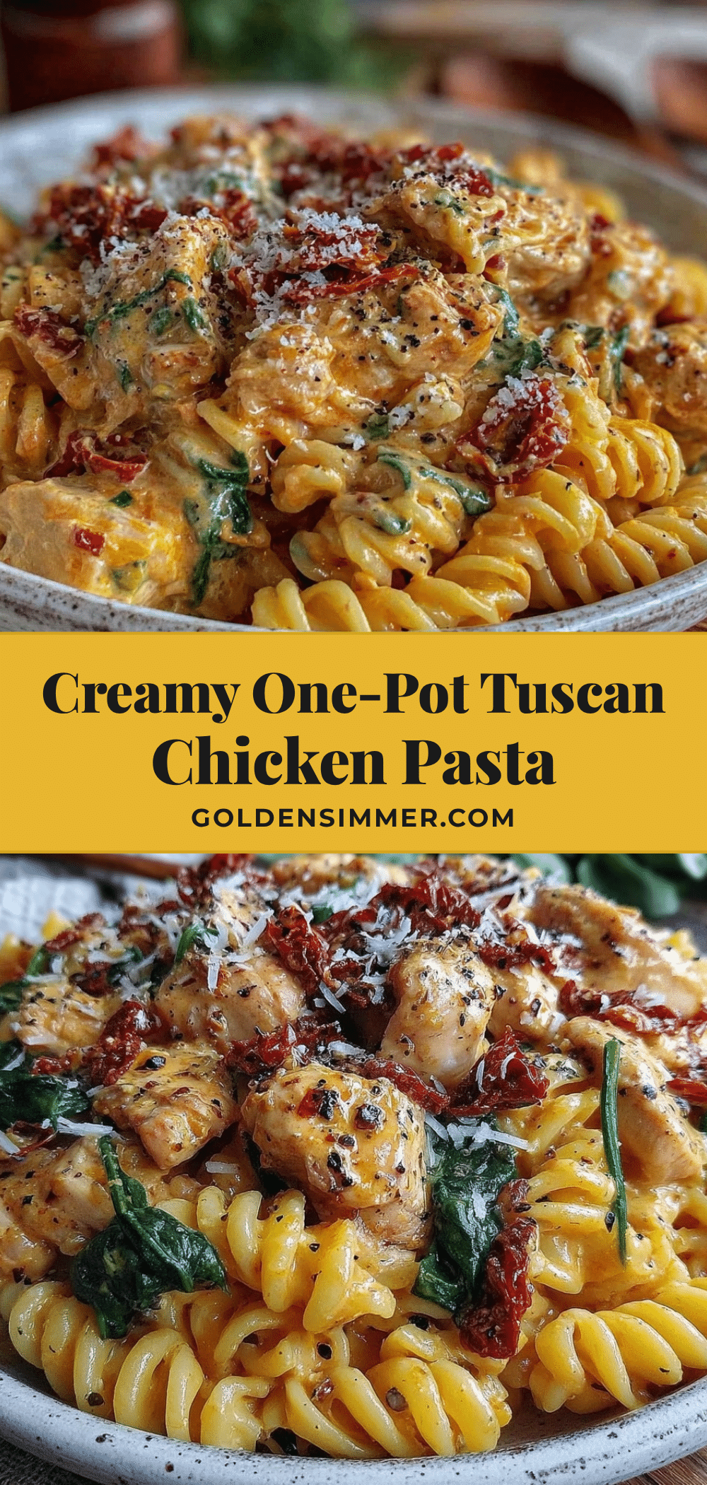 creamy one-pot tuscan chicken pasta recipe
