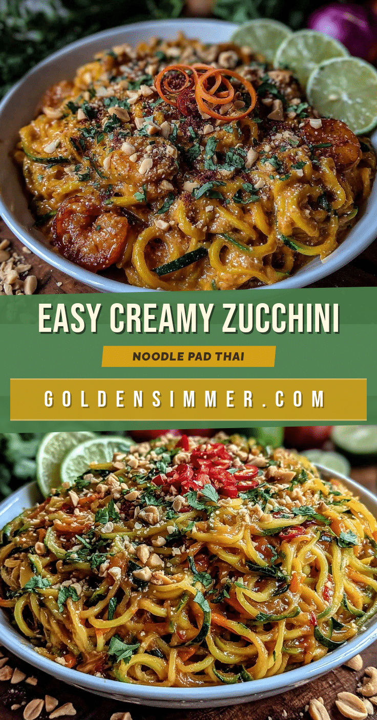 creamy zucchini noodle pad thai recipe