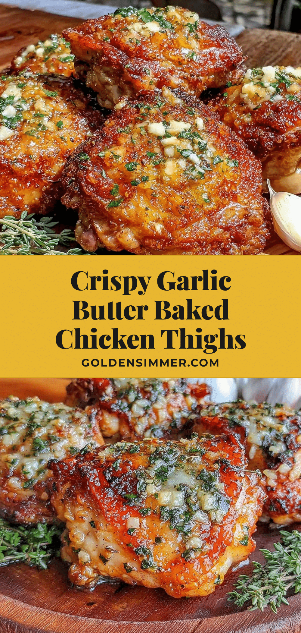 crispy garlic butter baked chicken thighs recipe