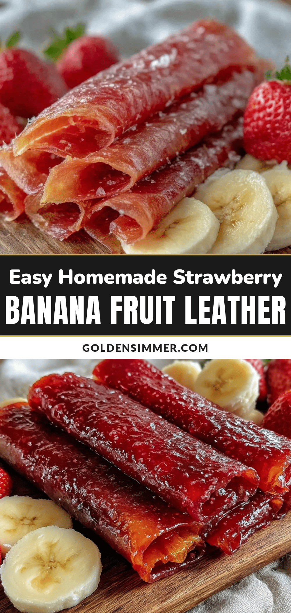 easy homemade strawberry banana fruit leather recipe