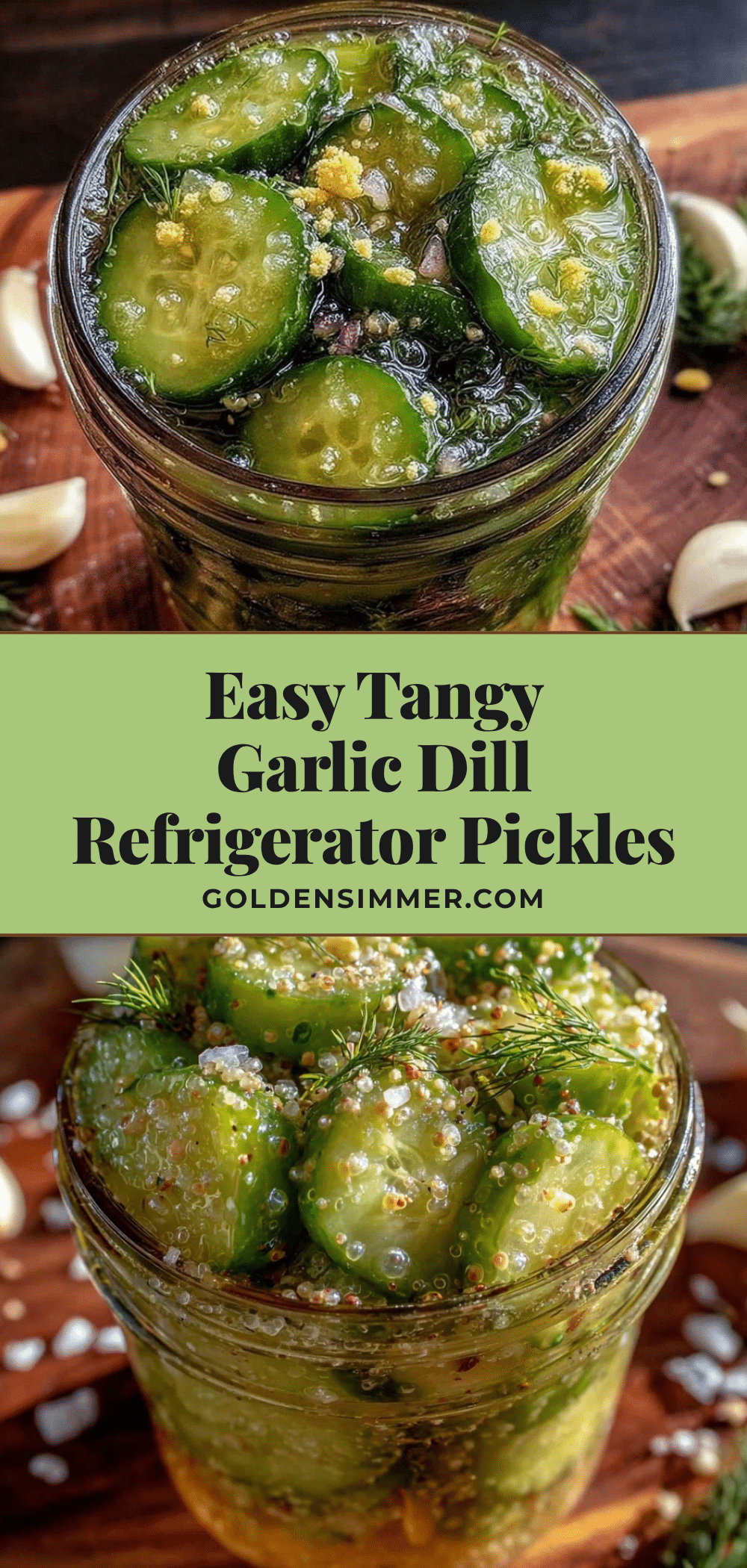 easy tangy garlic dill refrigerator pickles recipe