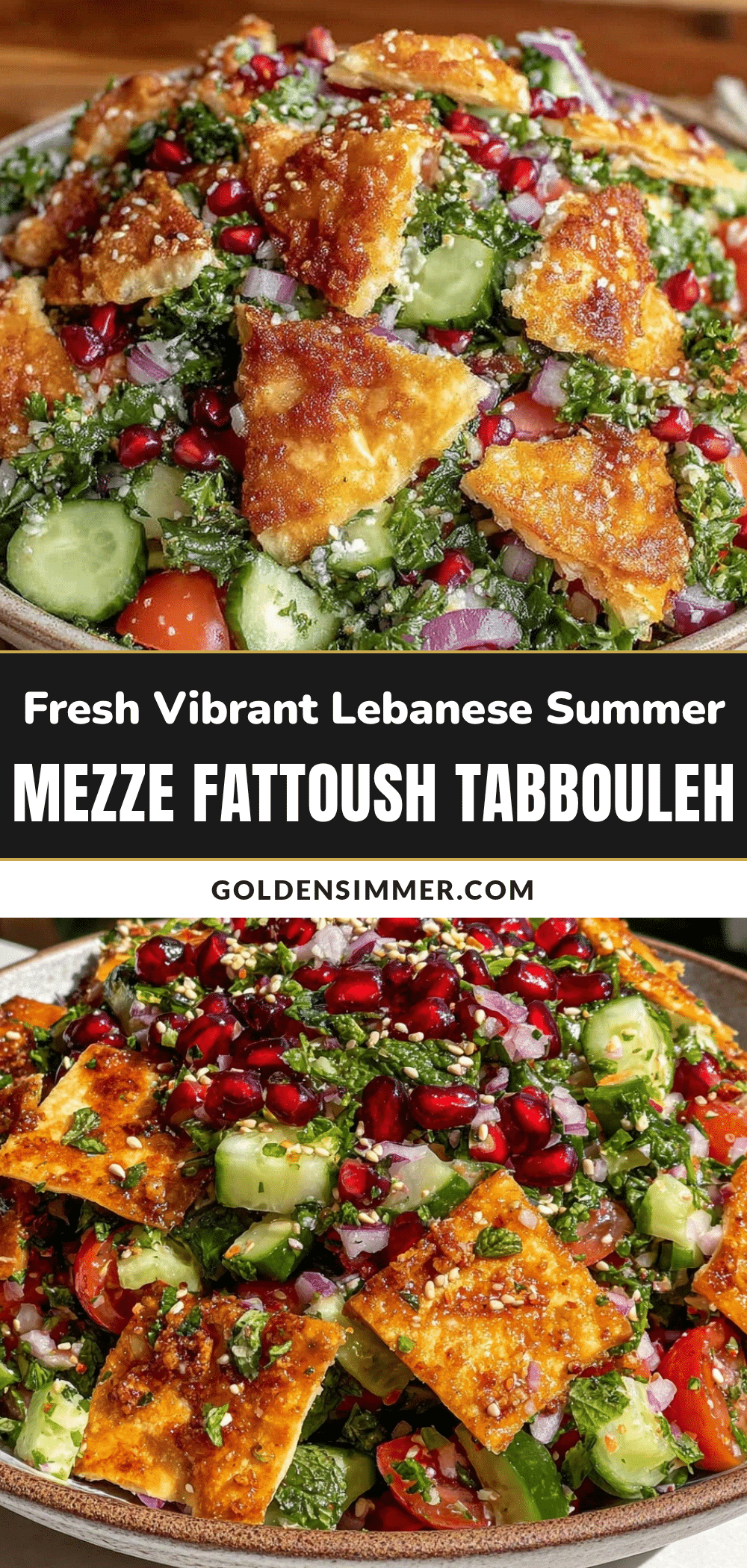 Fresh Lebanese Summer Mezze Fattoush Tabbouleh Salad recipe