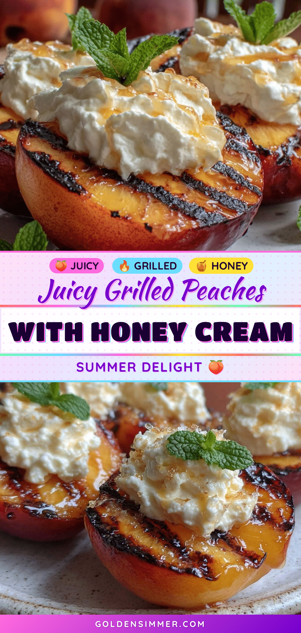 grilled peaches with honey mascarpone cream recipe