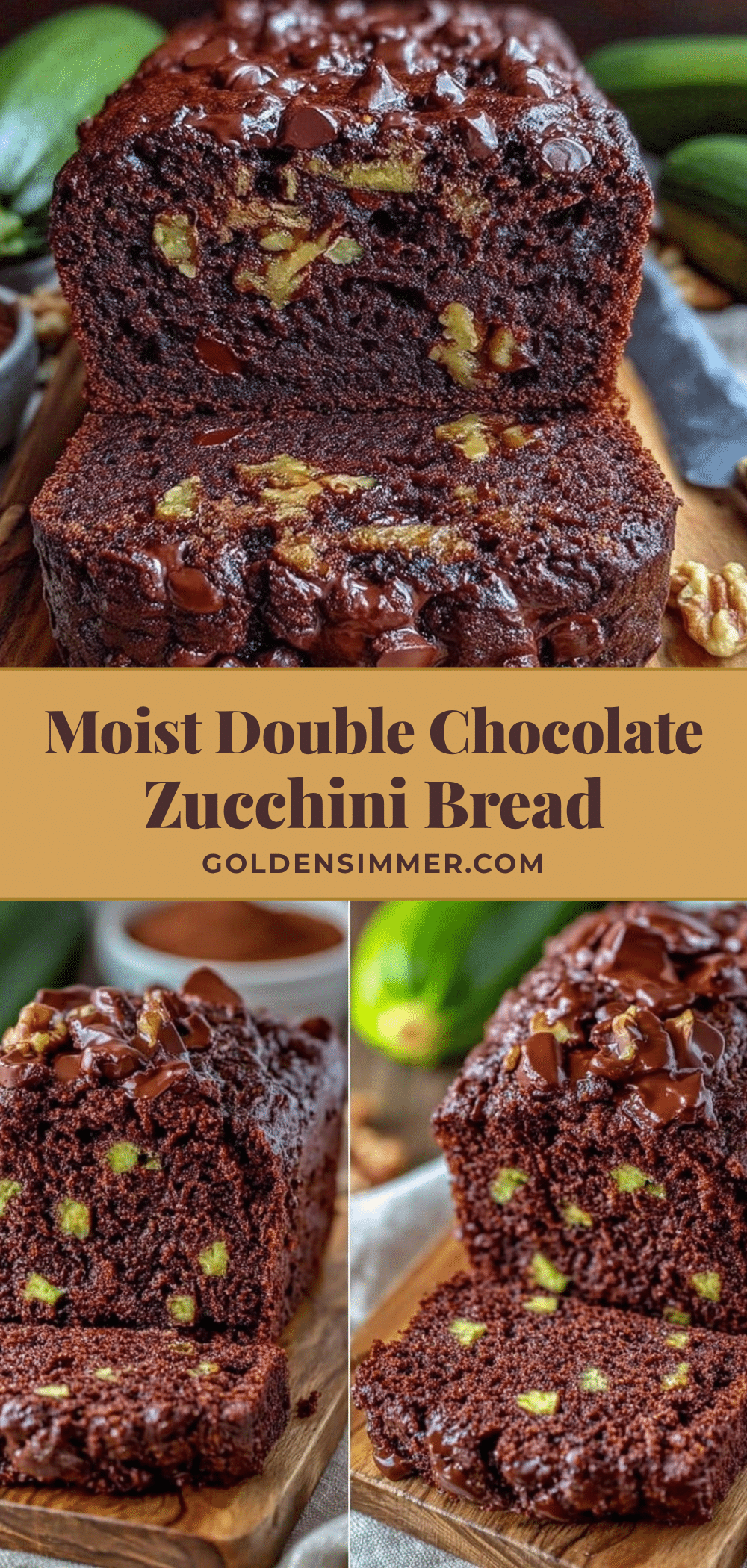 moist double chocolate zucchini bread recipe