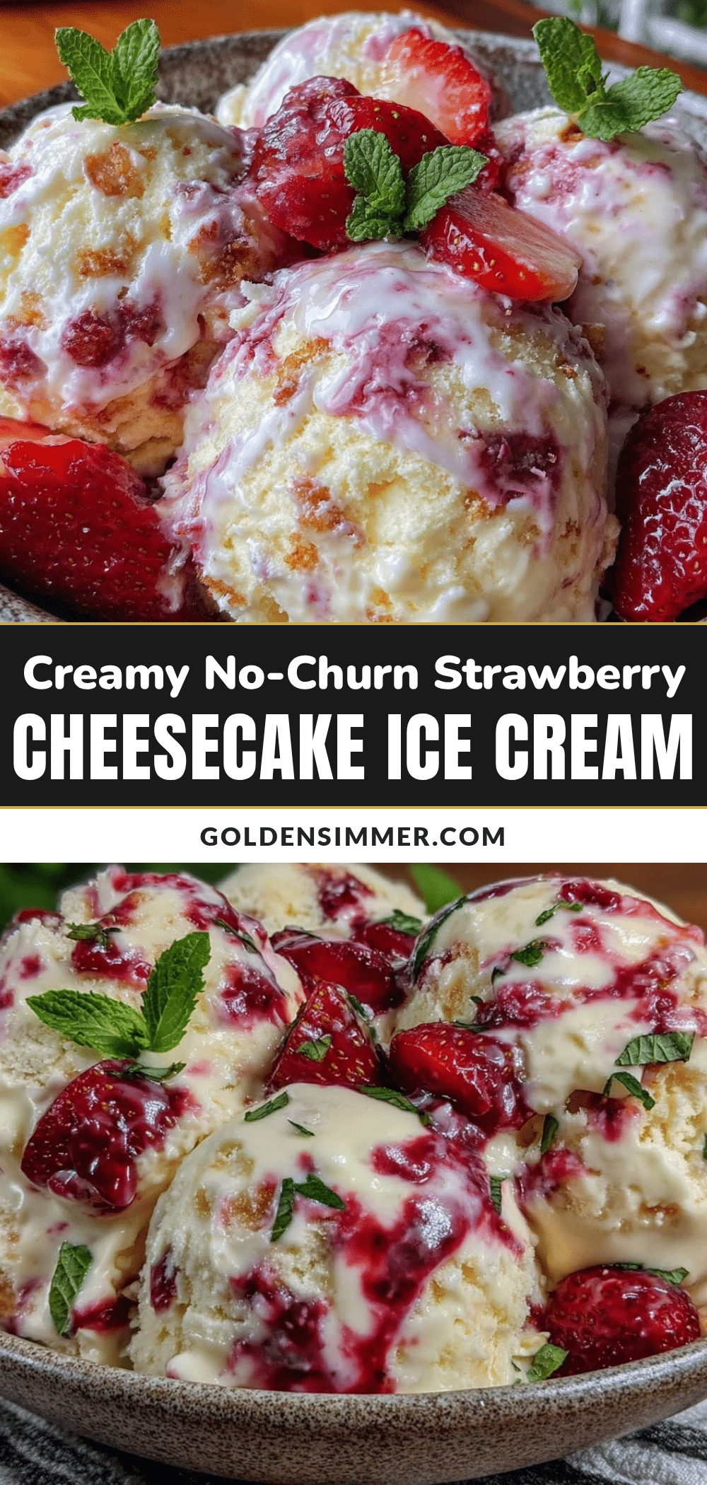 no-churn strawberry cheesecake ice cream recipe