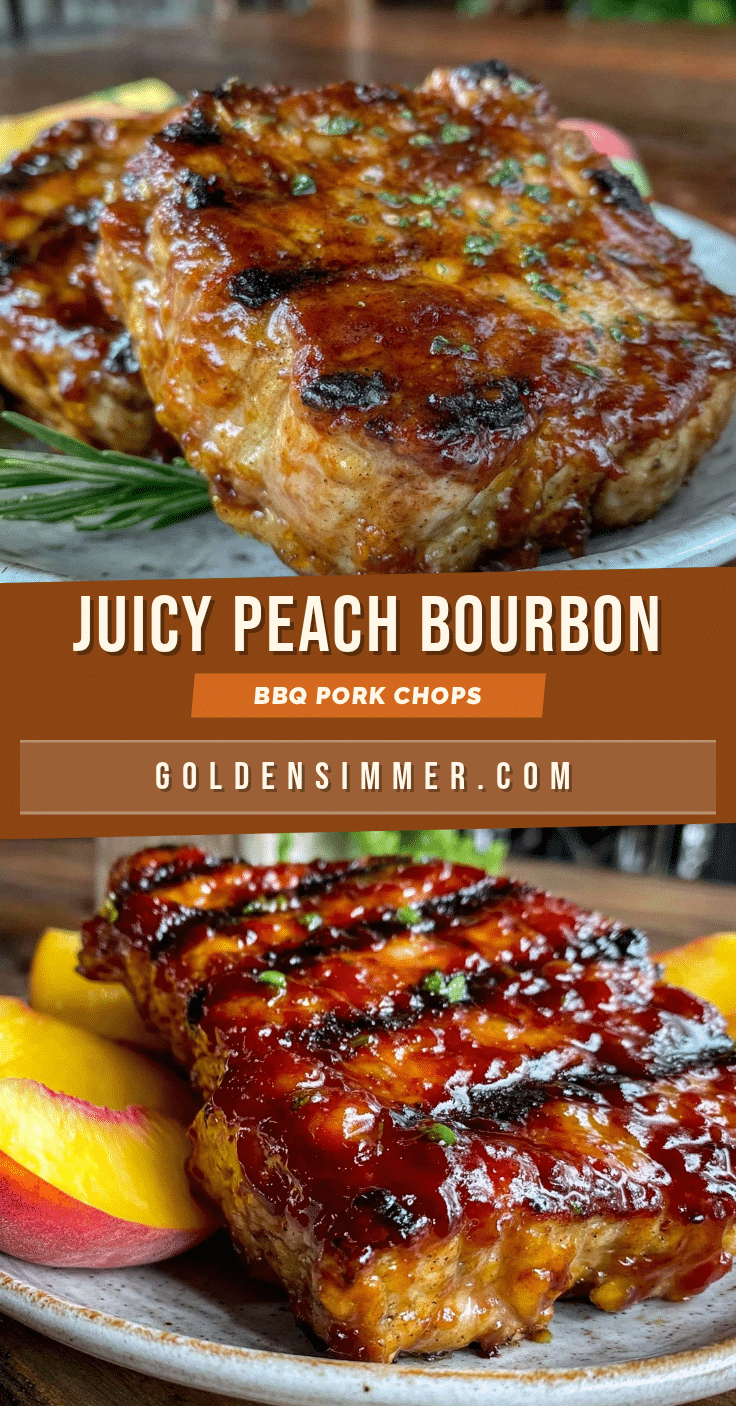 peach bourbon bbq glazed pork chops recipe
