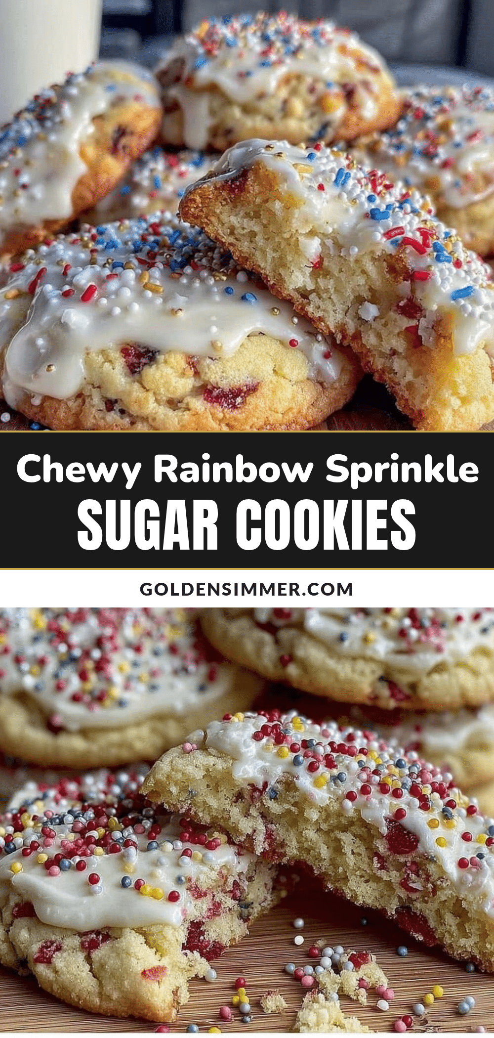 chewy rainbow sprinkle sugar cookies recipe