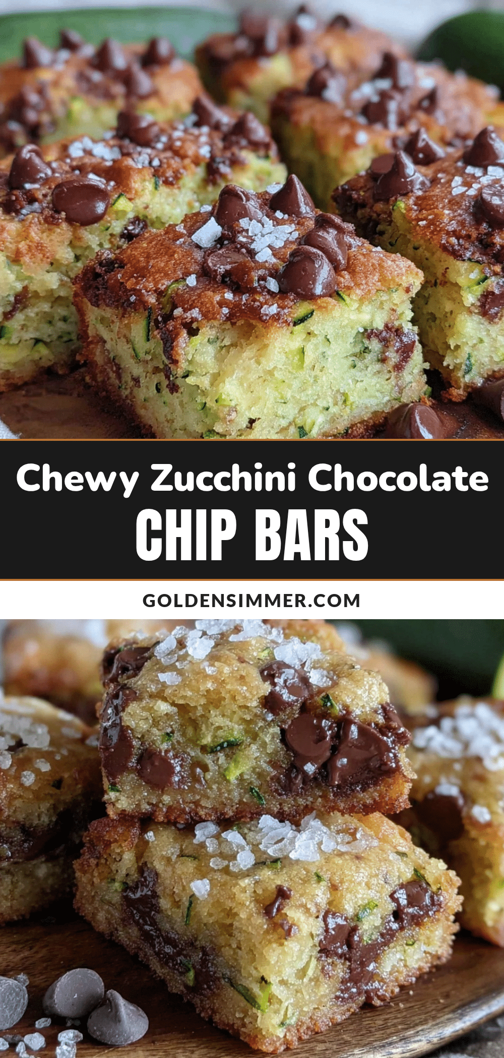 Chewy Zucchini Chocolate Chip Cookie Bars recipe