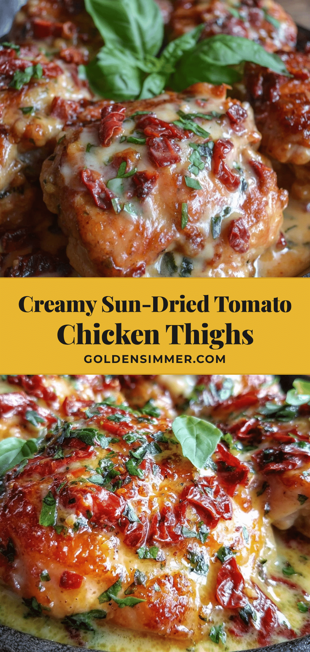 creamy one-skillet sun-dried tomato chicken thighs recipe