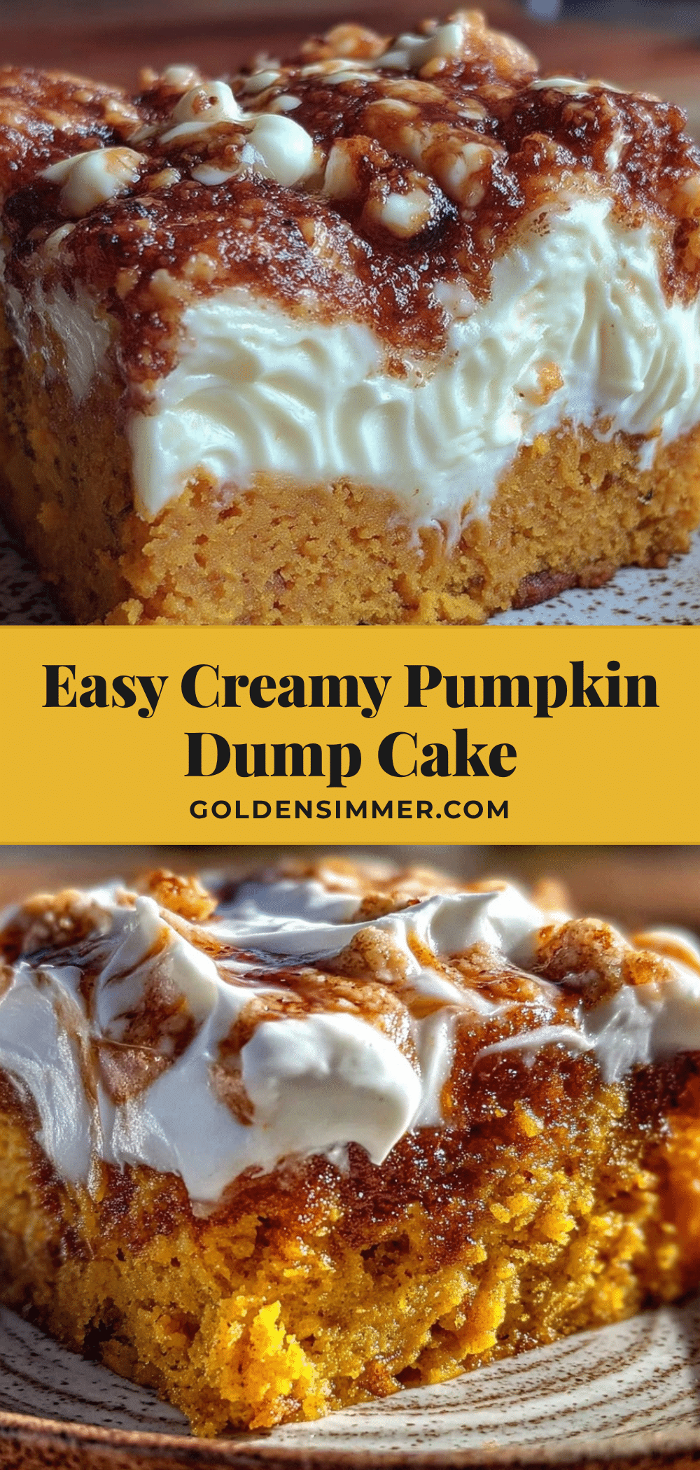easy creamy pumpkin dump cake recipe