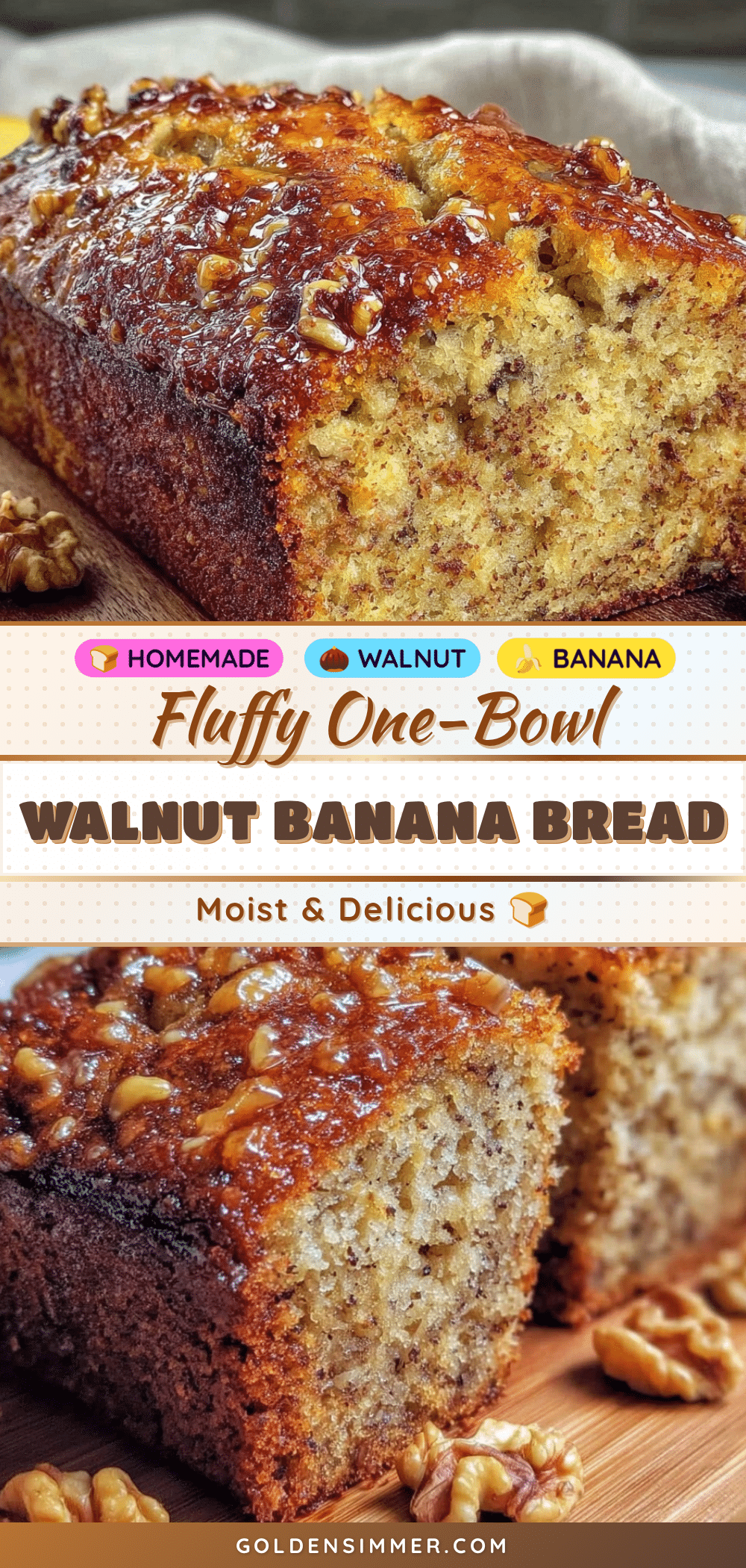 fluffy one-bowl banana bread recipe