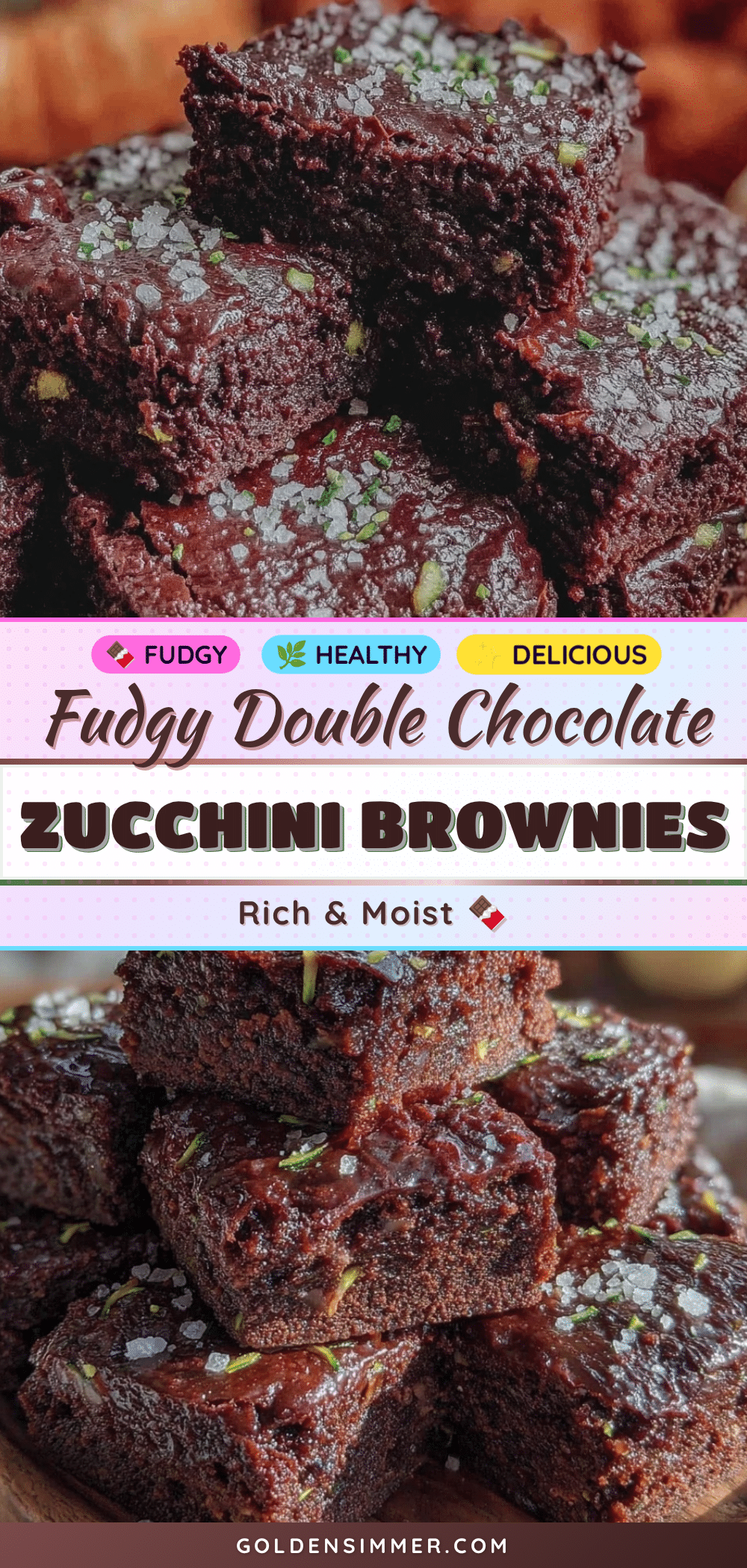 fudgy double chocolate zucchini brownies recipe