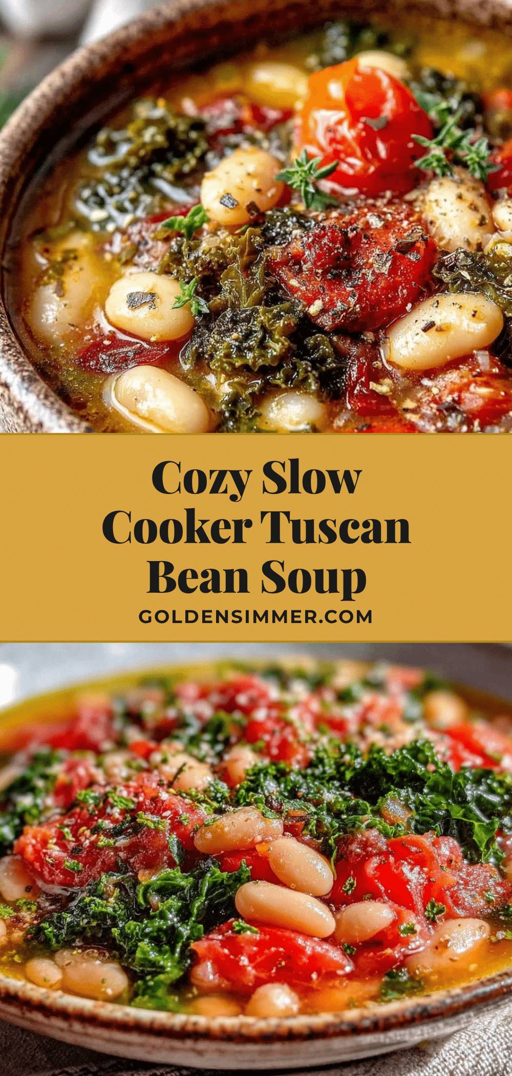 slow cooker tuscan white bean and kale soup recipe