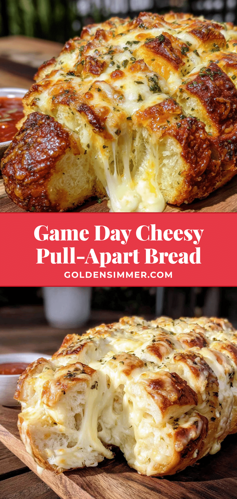 cheesy pull-apart football bread recipe