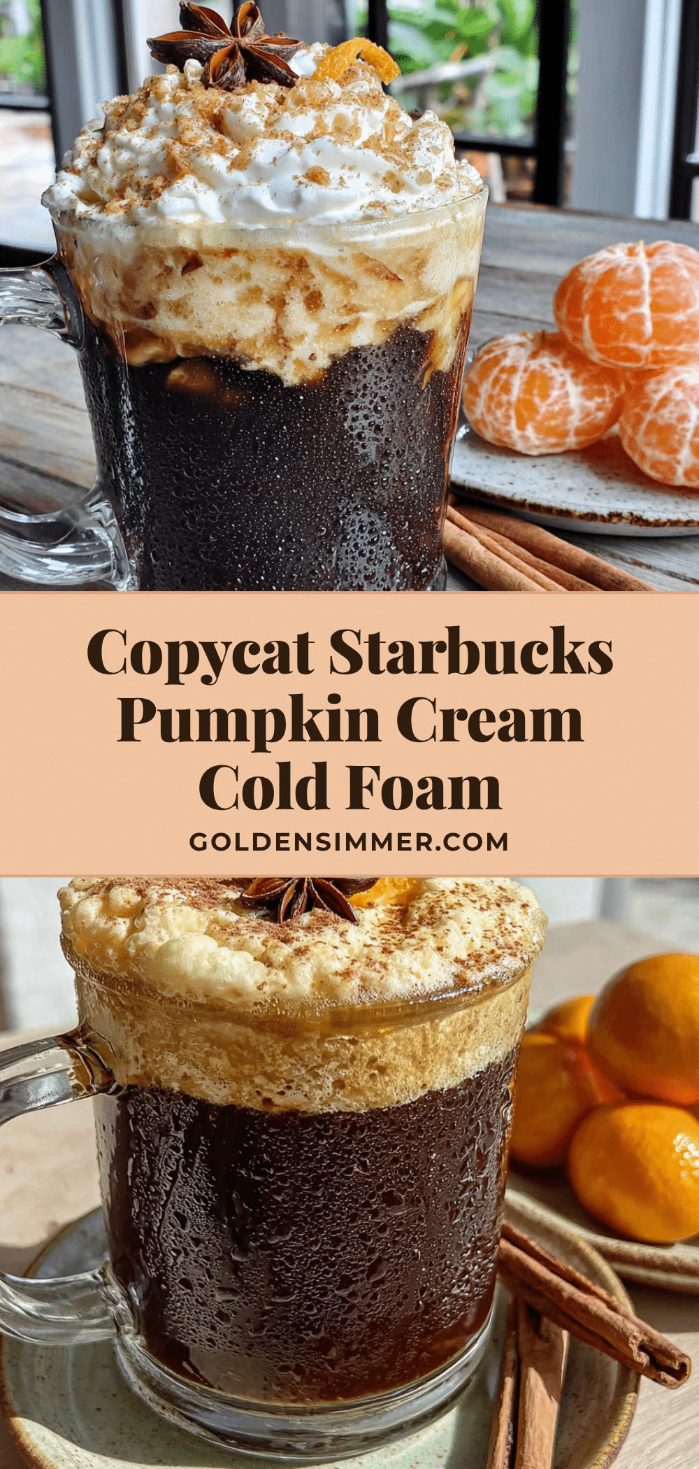 Copycat Starbucks Pumpkin Cream Cold Foam Coffee recipe
