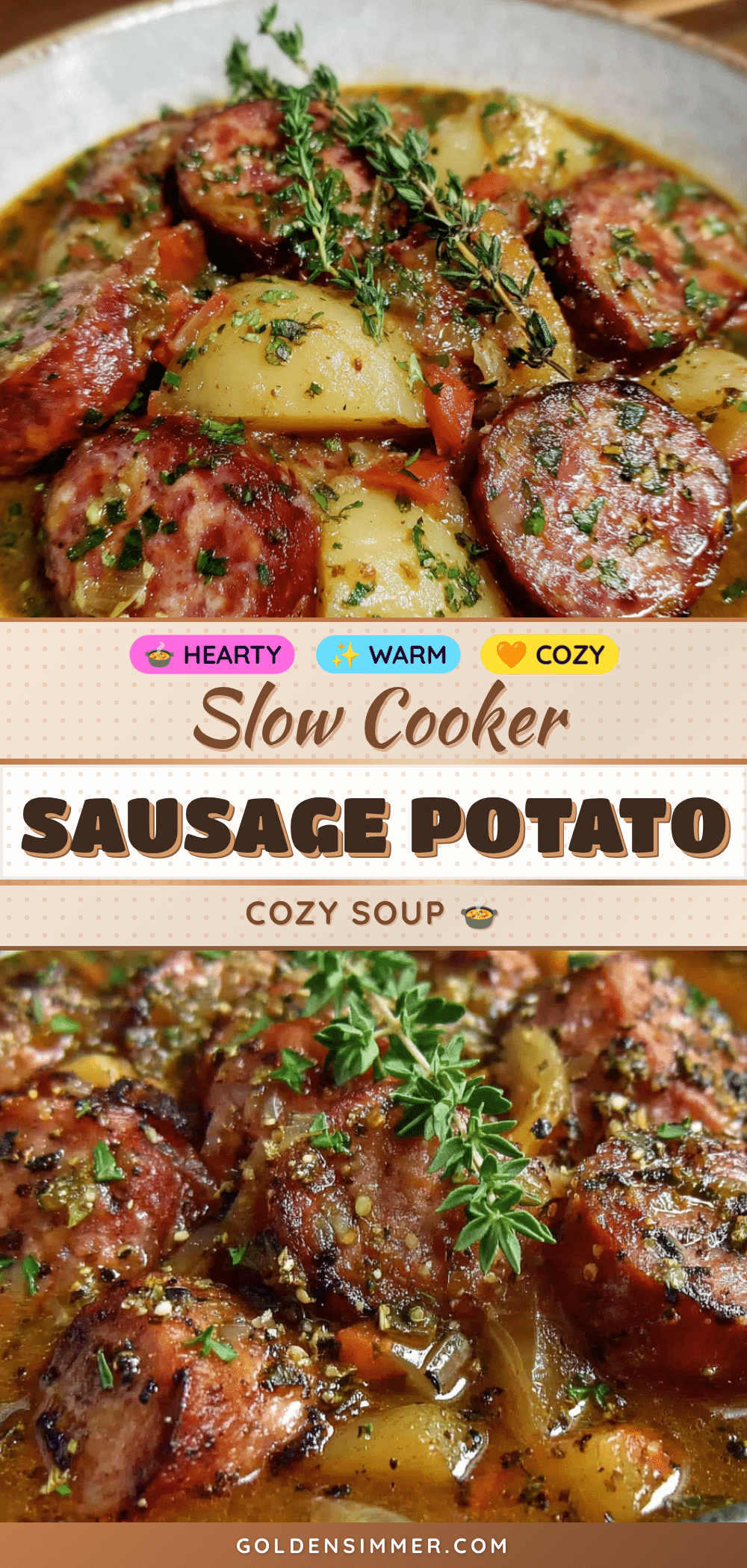 cozy slow cooker sausage and potato fall soup recipe