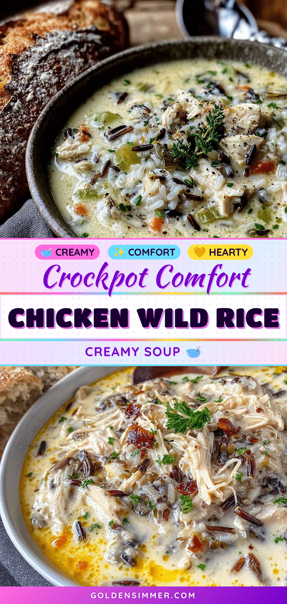 creamy crockpot chicken and wild rice soup recipe