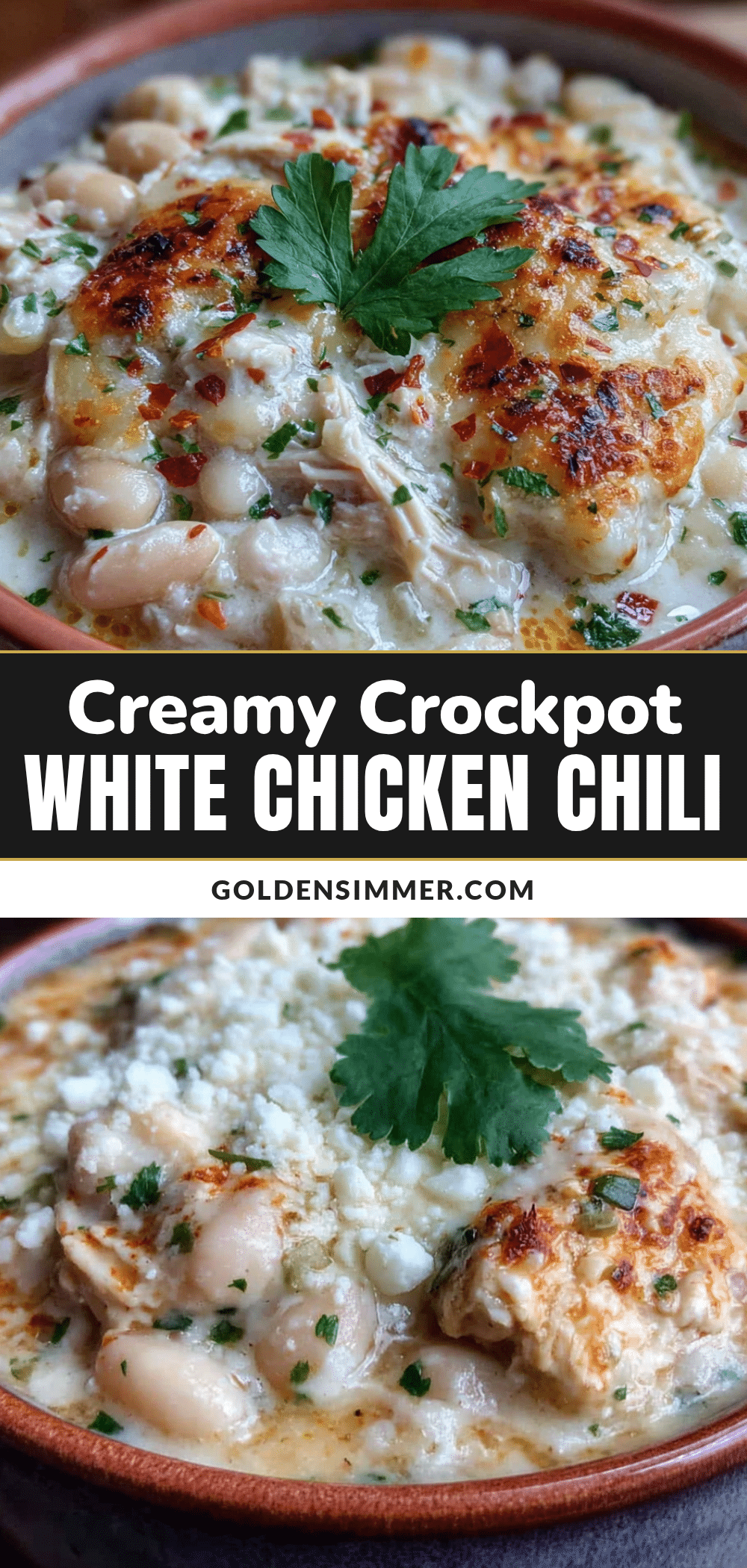 creamy crockpot white chicken chili recipe