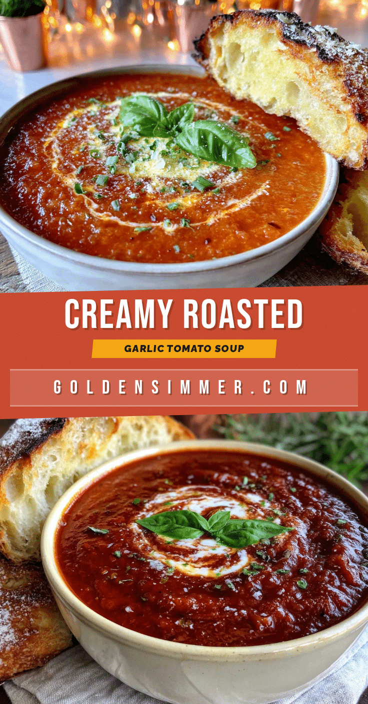 creamy roasted garlic tomato soup recipe