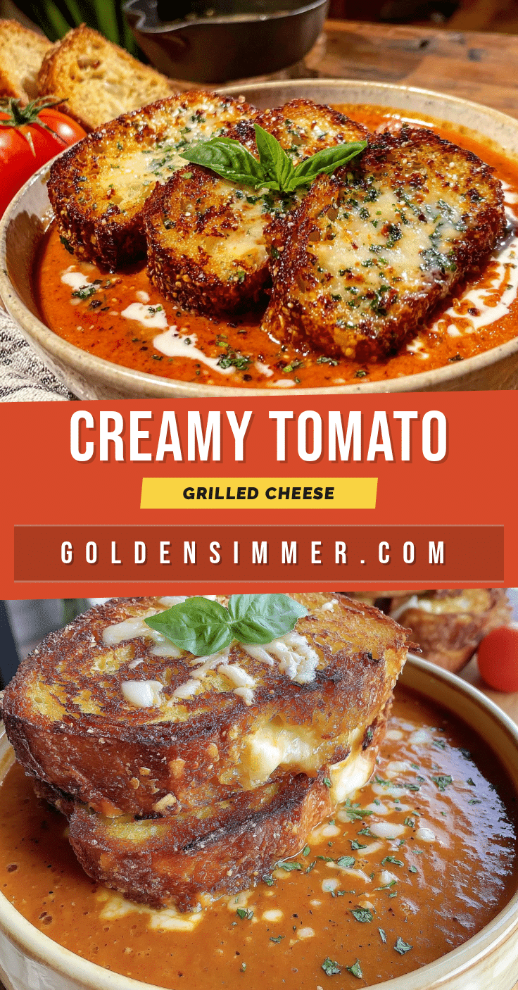 creamy tomato basil soup with grilled cheese croutons recipe