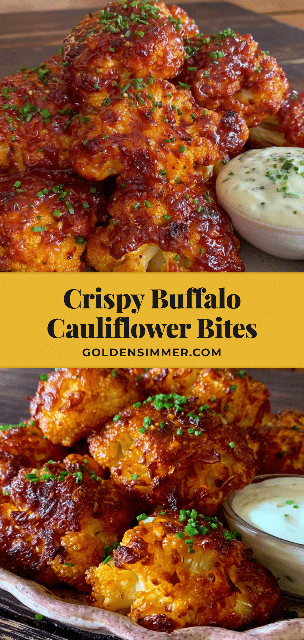 crispy baked buffalo cauliflower bites recipe