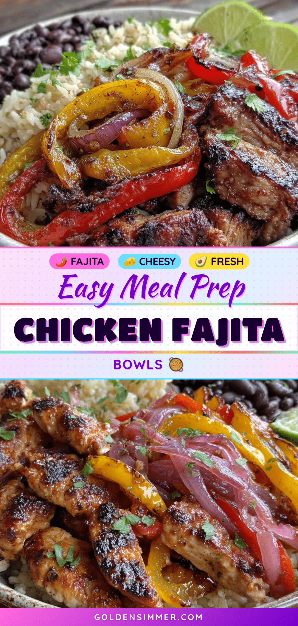 easy sheet-pan chicken fajita lunch bowls recipe