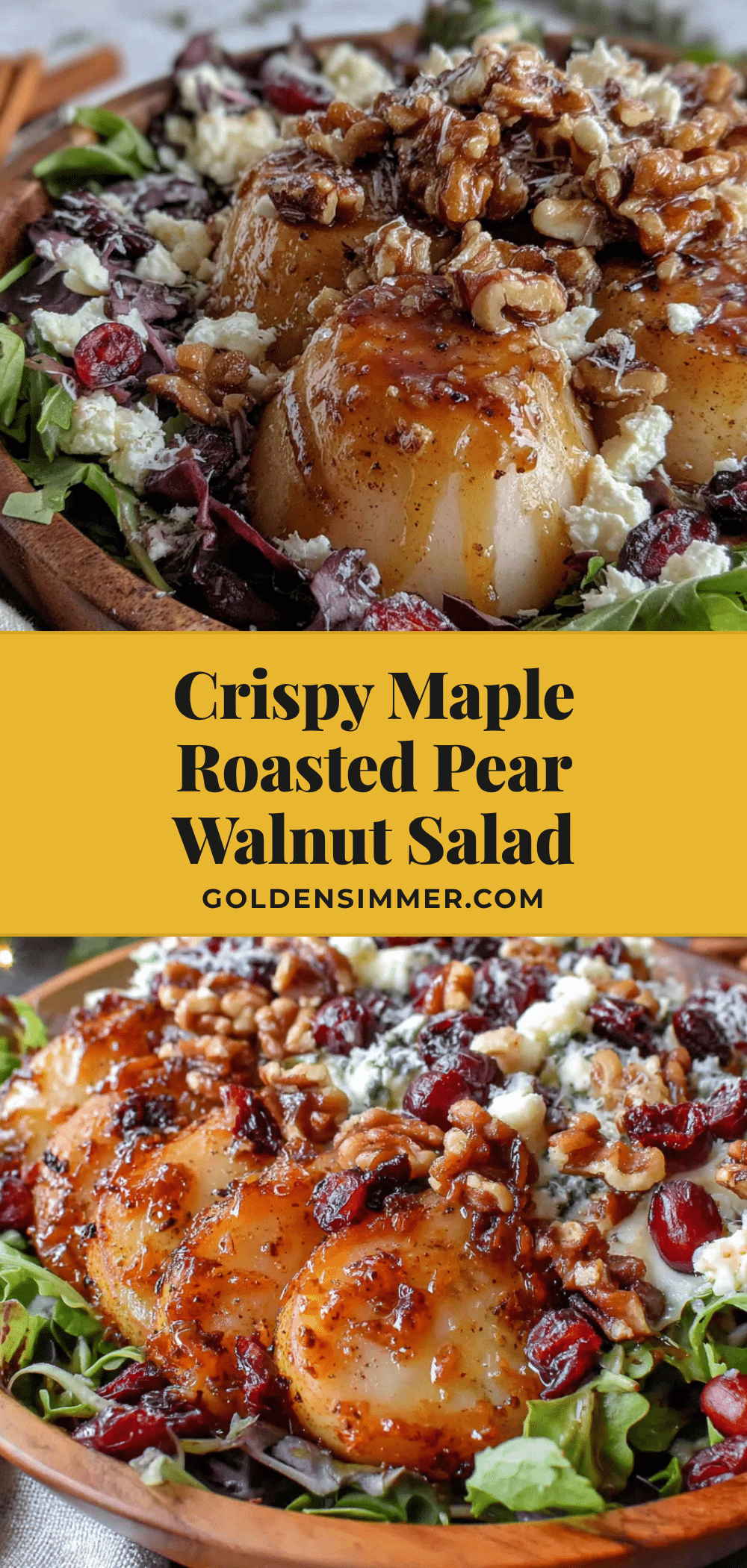 maple roasted pear walnut salad recipe